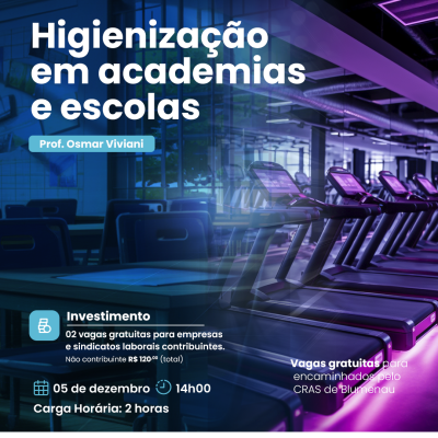 TREINAMENTO - HIGIENIZAÇÃO EM ACADEMIAS E ESCOLAS (VIRTUAL)